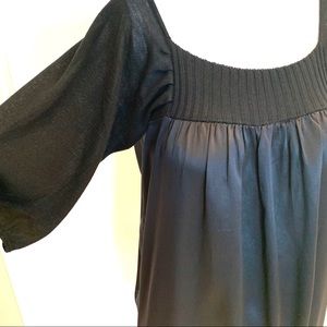 Chiana Silk Black Tunic Top